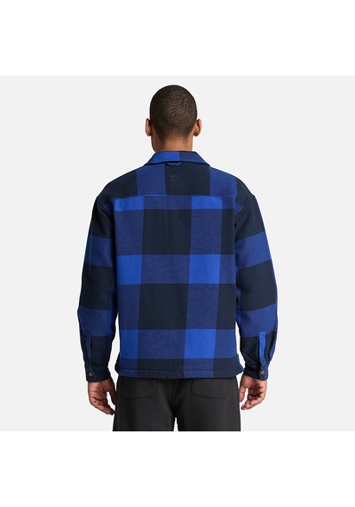 Timberland Fleece Lined Check Overshirt Erkek Gömlek-34631 Mavi