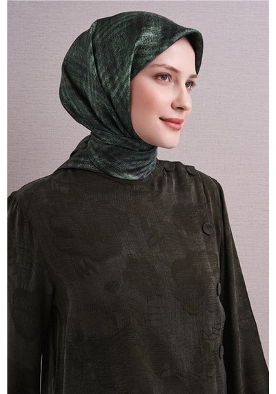Armine Saf İpek Twill Eşarp 9628d 35 Siyah Antrasit
