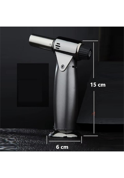 Bütan Torch Pürmüz Çakmak 1300 Derece Siyah Renk Metal