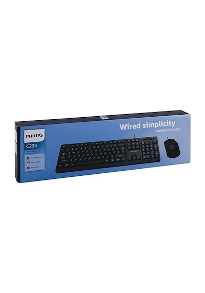 Philips C234 SPT6234 Kablolu Standart Klavye Mouse Set