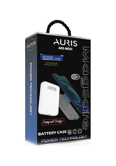 Auris ARS-MG01 Kompakt 5000 Mah Magsafe Şarj Kablosuz Powerbank