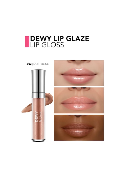Flormar Besleyici Dudak Parlatıcısı - Dewy Lip Glaze - 002 Light Beige-8682536068031