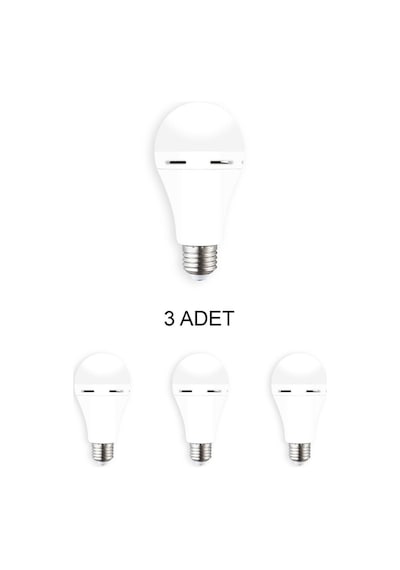 Ct-4229 Şarjlı Led Ampul Beyaz 9w 3 Adet