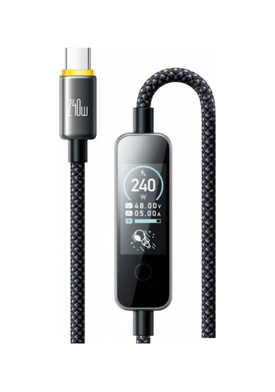 Mcdodo Ca-8750 240w Typ-c To Typ-c Tft Ekranlı Şarj Kablosu 1.2 M Siya
