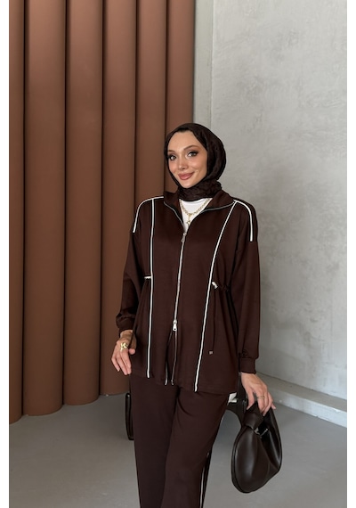 Riella Butik Joao Tesettür Takım Kahverengi
