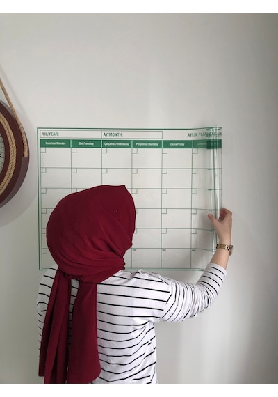 Aylık Planlayıcı Takvim Akıllı Kağıt Tahta Kalem Hediye