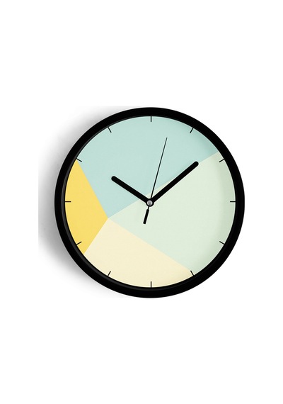 Soyut - Geometrik Temalı Modern Duvar Saati - 30cm - Önü Camlı Siyah Kasa - Sessiz Mekanizma-jh0423 Siyah