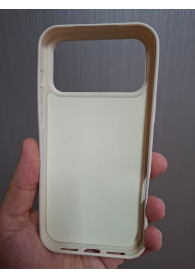Apple Uyumlu iPhone 17 Pro Max Logolu İçi Kadife Silikon Lansman Kılıf Bej