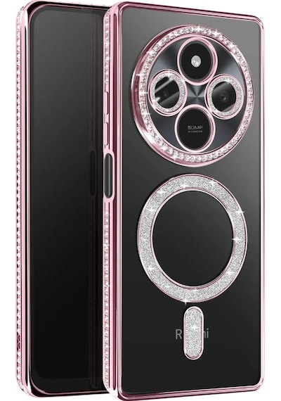 Newface Xiaomi Redmi 14c Joke Simli Magneticsafe Kılıf - Pembe