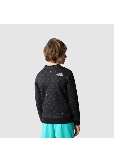 The North Face B Drew Peak Light Crew Print Erkek Çocuk Sweatshirt-30793 siyah