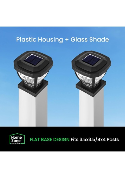 Home Zone Security Dış Mekan Solar Direk Başlığı Işıkları - Siyah