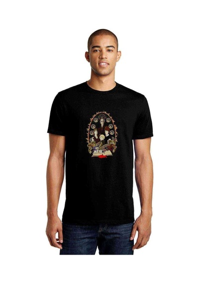 Nate Events Look Away Baskılı Siyah Erkek Tshirt
