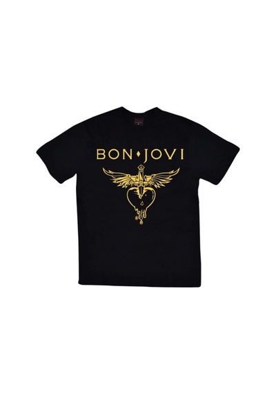 Stoned&Fame Unisex Siyah Bon Jovi Baskılı T-shirt SIYAH Siyah