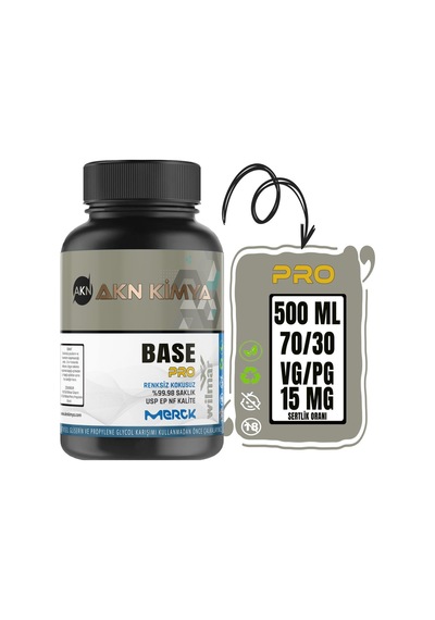 Pro Base 500 Ml Vg Pg 70-30 15 Mg/ml Bitkisel Gliserin Base E422
