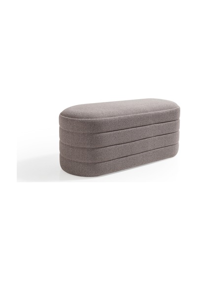 Bench Puf - Yatak Ucu Bench - Cnc Çizgili Modern Bench Modelleri -oturma Bankı -küçük Koltuk Gri
