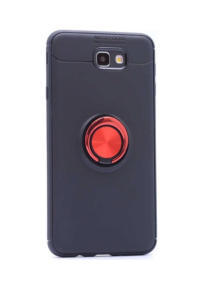 Galaxy J7 Prime Kılıf Zore Ravel Silikon Kapak Siyah-Mavi