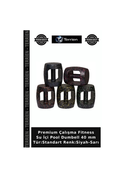 Premium Çalışma Fitness Su İçi Pool Dumbell 40 Mm Tür:standart Renk:siyah-sarı Siyah - Sarı