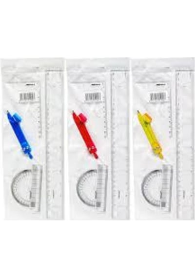 Pergelli Çizim Seti Drawing Set 30 Cm Kod:19 Şeffaf
