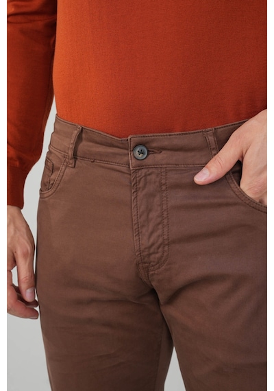 Bisse Erkek Kahve Chino Pamuklu 5 Cepli Spor Pantolon Pns25y25103 D11 Kahverengi