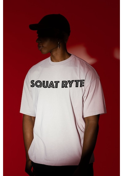 Squat Better Squat Ryte Sırt Baskılı Unisex Oversize Fitness Body Beyaz