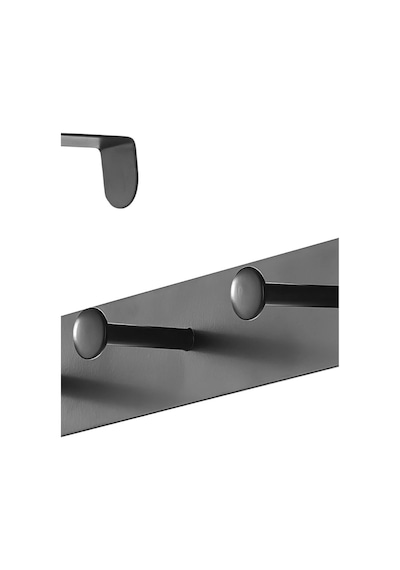 Pratik 6'lı Metal Kapı Arkası Askısı - 30 Kg Taşıma Kapasiteli Siyah, 46.5 Cm