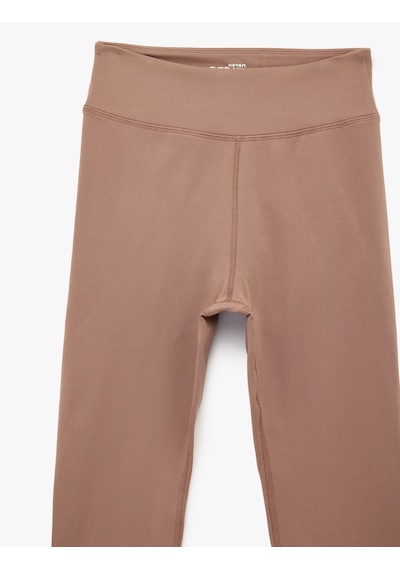 Koton Yüksek Bel Dikiş Detaylı Slim Fit Spor Tayt Mürdüm 6sak40157nk Mor