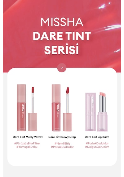 Uzun Süre Kalıcı Nemli Bitiş Sunan Parlak Tint Dare Tint Dewy Drop Rosy Drop 0