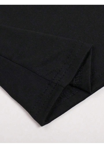 Tarzsokak Unisex Paris Çizgi Baskılı Oversize %100 Pamuk Siyah