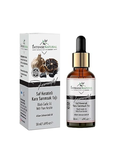 Aşırı Yıpranmış Ve Dökülen Saçlara Özel Saf Keratinli Kara Sarımsak Yağı 50 Ml Yoğun Saç Bakımı
