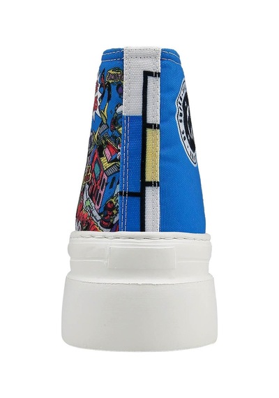 Kadın Vegan Çok Renkli Kalın Taban High Sneakers - Warner Bros Dc Villains Tasarım