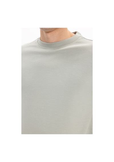 Tudors Erkek Standart Fit Normal Kesim Uzun Kollu Ekstra Soft Modal Kumaş Bisiklet Yaka Yeşil Sweatshirt-50211