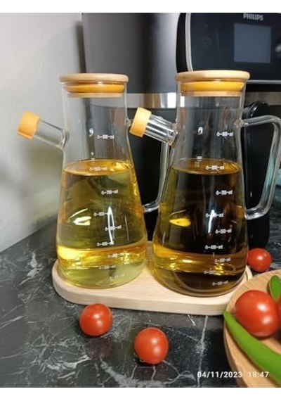 Yağlık Sirkelik Seti Silikon Contalı Bambu Kapaklı 3'lü Set - 900 Ml 2 Adet Ve Altlık 0