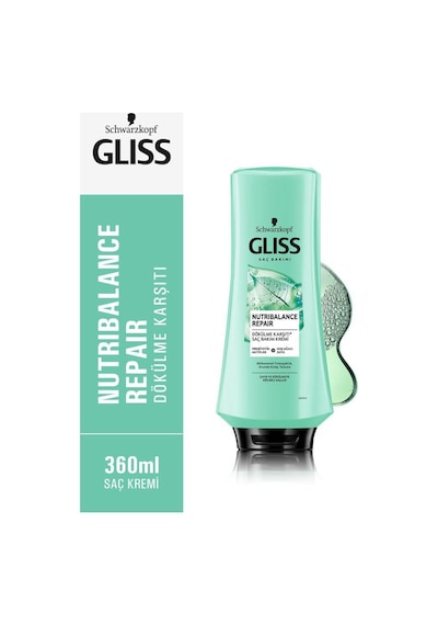 Schwarzkopf Gliss Nutribalance Repair Dökülme Karşıtı Saç Kremi 360 ML