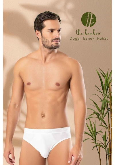 Weweus Beyaz Erkek Süper İnce Doğal Bambu Lüks Slip 1011 Beyaz