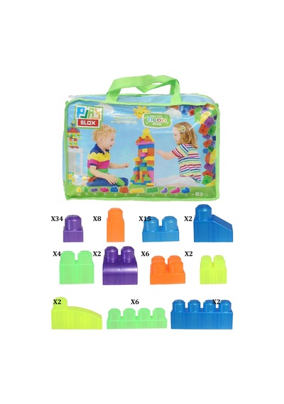 Play Blox 2939 Neon Renkler Mega Blok Seti 83 Parça Yeşil Çantalı