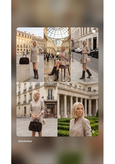 Luxury Collectrion Italyan Kesim Kruvaze Ceket - Etek Takım - Bej - M - St01127-bej-m