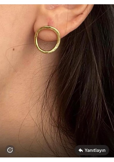 Geometrik Modern Halka Küpe Gold