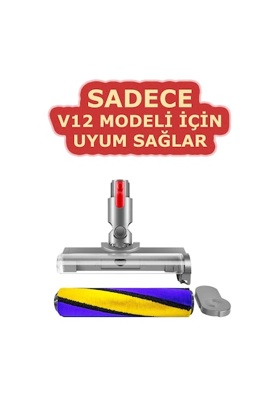 Dyson V12 Detect Uyumlu Rulolu Emici Yer Başlığı Led'li Sadece V12