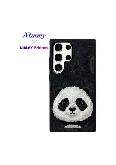 Samsung Uyumlu Galaxy S25 Ultra Magsafe 3d Gerçek Nakışlı Kabartma Detaylı Big Eyes Panda Kılıf Şeffaf