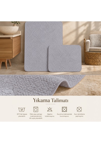2'li Banyo Klozet Takımı Gri