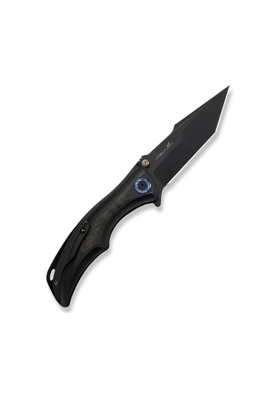 We Knife Tighe Down Black Titanium Integral Handle With Black & Yellow Carbon Fiber Inlay Black Stonewashed Bohler M390 Blade Tanto Kamp Çakı Siyah We Knife Tighe Down Black Titanium Integral Handle With Black & Yellow Carbon Fiber Inlay Black Stonewashed Bohler M390 Blade Tanto Kamp Çakı Siyah