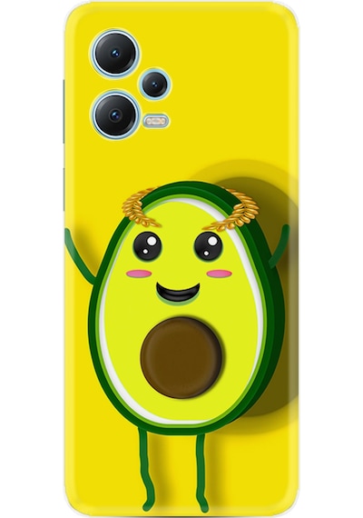 Xiaomi Redmi Note 12 5G Kılıf Resimli Desenli Silikon Platinium Series Sevimli Avokado 1880