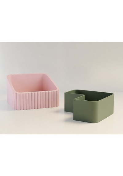 3d Baskı Fıstık Kasesi - Çift Hazneli Kabuk Ayırıcı Sunum Kasesi - Pembe Yeşil Diğer
