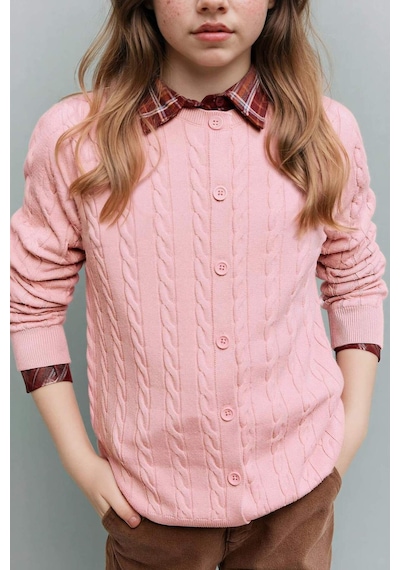 Defacto Bisiklet Yaka Hırka Kız Çocuk G6979a826sppn86 Pembe-pn86