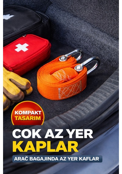 Mdstech 3 Ton Çeki Halatı 3 Metre Araç Çekme Ve Yük Kaldırma Halatı Kancalı Dayanıklı
