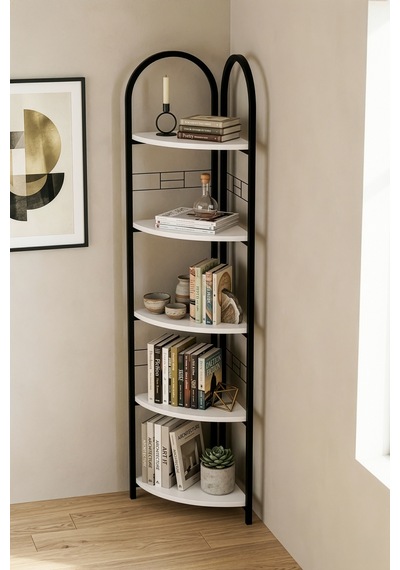 Metal Çiçeklik Kitaplık Beyaz 151 Cm Çok Renkli