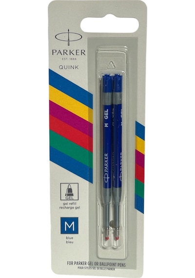 Parker Jel Kalem Refill Plastik Gövde, 2'li Blister M Uç Mavi