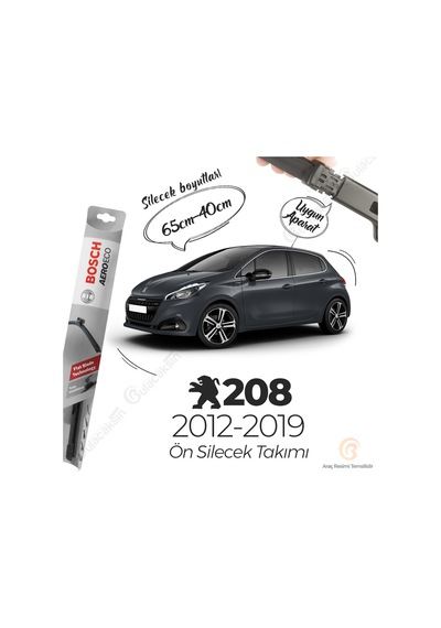Peugeot 208 Ön Muz Silecek Takımı 2012-2019 Bosch Aeroeco