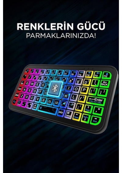 Torima M7 Kablosuz Bluetooth RGB Işıklı Mini Klavye