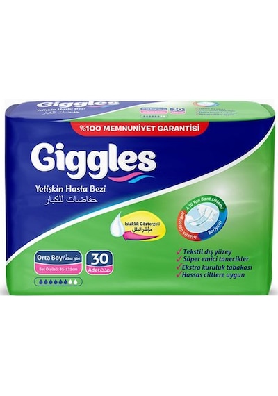 Giggles Bağlamalı Yetişkin Hasta Bezi M 30'Lu